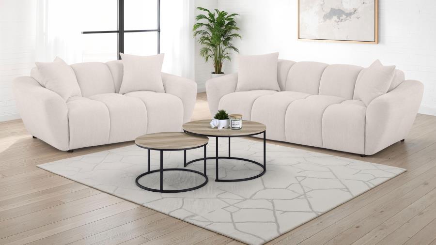Destino Chenille Upholstered Splayed Arm Loveseat Greige view 11