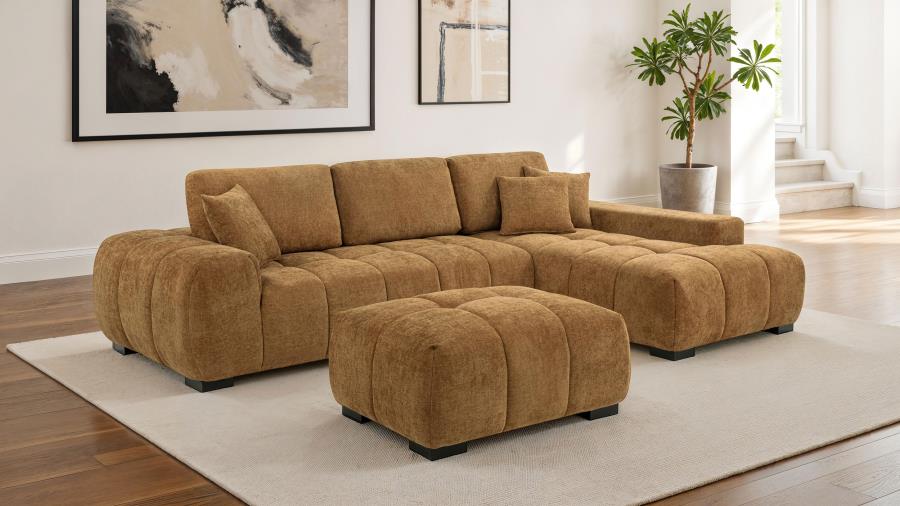 Octavia Upholstered Sectional Chaise Sofa Amber view 9