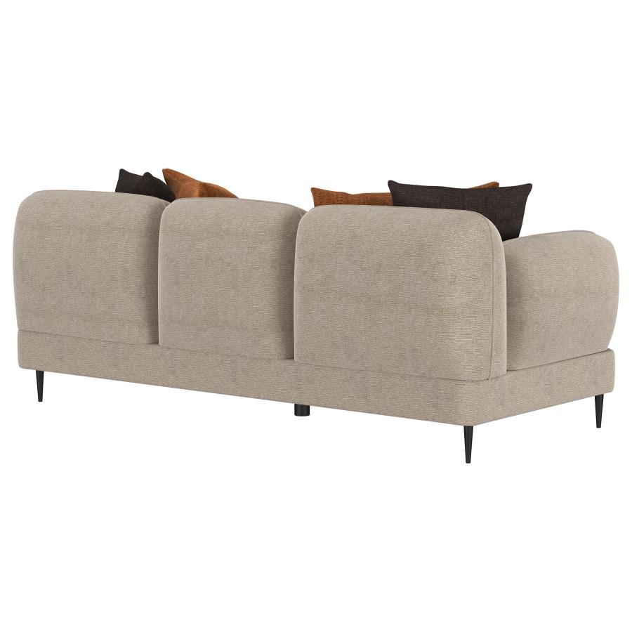 Jade Chenille Upholstered Sculpted Track Arm Sofa Latte view 8