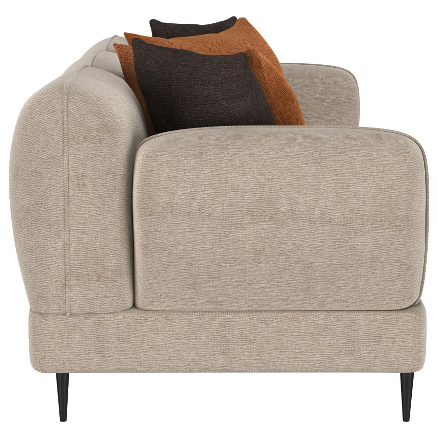 Jade Chenille Upholstered Sculpted Track Arm Sofa Latte view 9