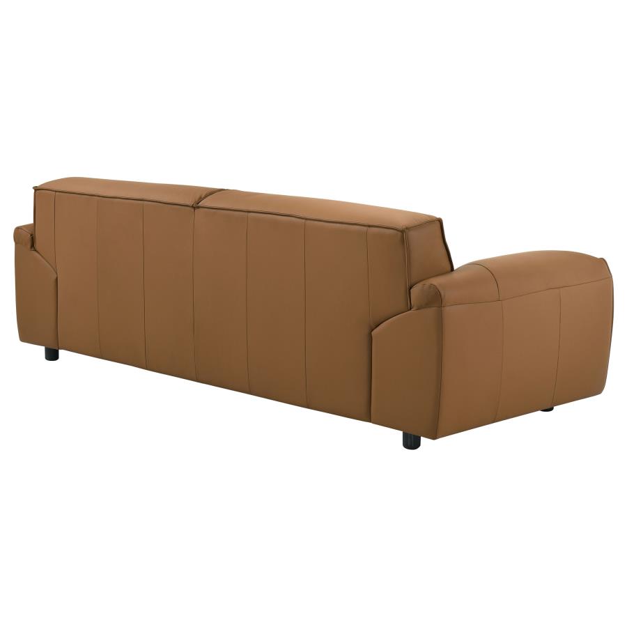 Buxton Top Grain Leather Upholstered Sofa Orange view 8