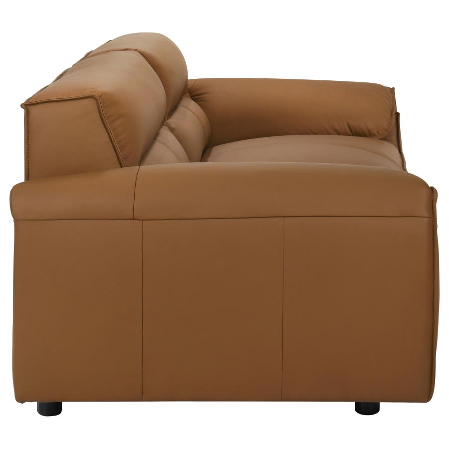 Buxton Top Grain Leather Upholstered Sofa Orange view 9