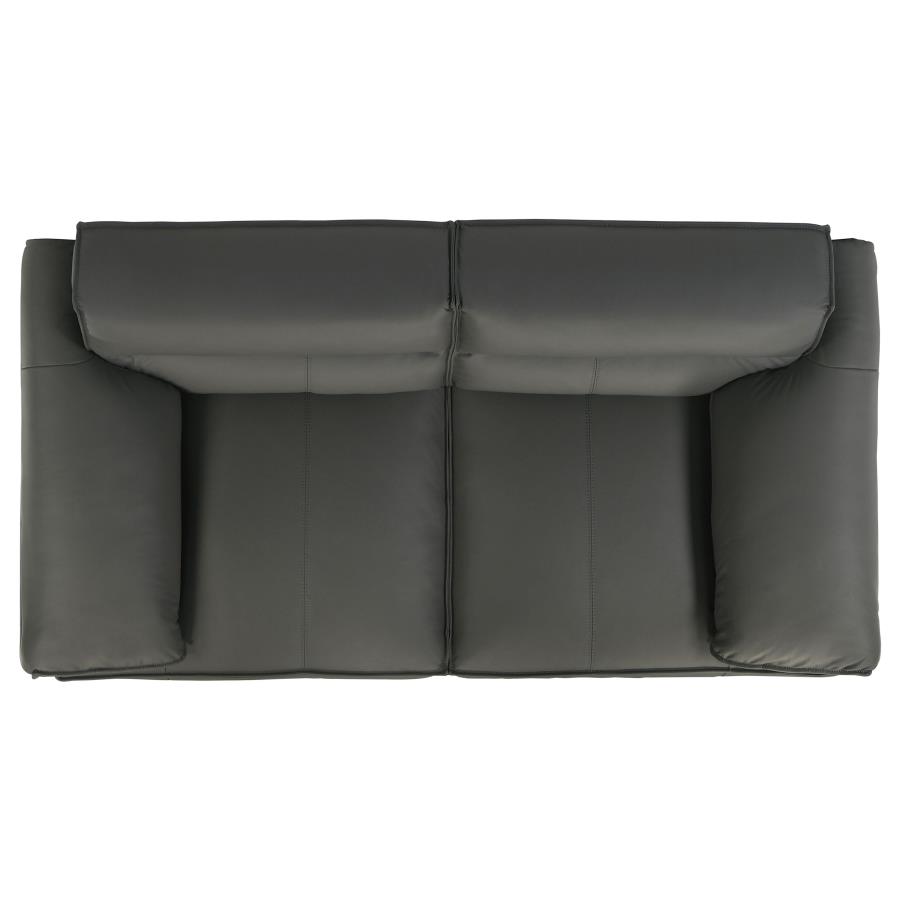 Buxton 2-piece Leather Upholstered Sofa Set Graphite view 12