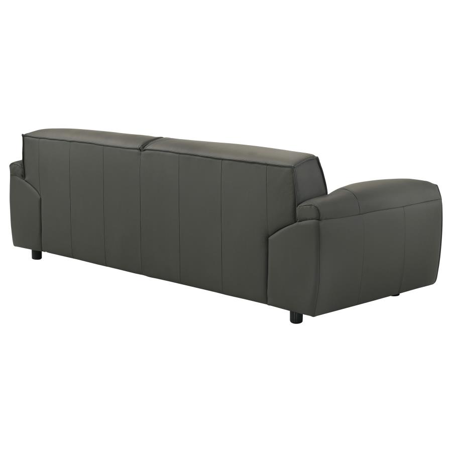 Buxton Top Grain Leather Upholstered Sofa Graphite view 8
