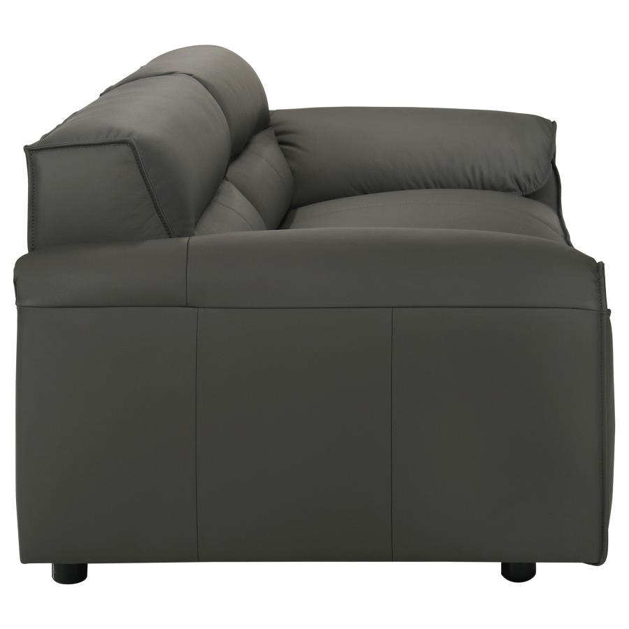 Buxton Top Grain Leather Upholstered Sofa Graphite view 9