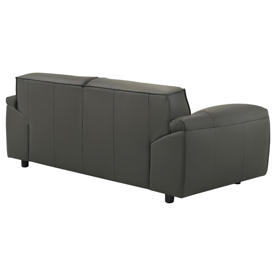 Buxton Top Grain Leather Upholstered Loveseat Graphite view 8