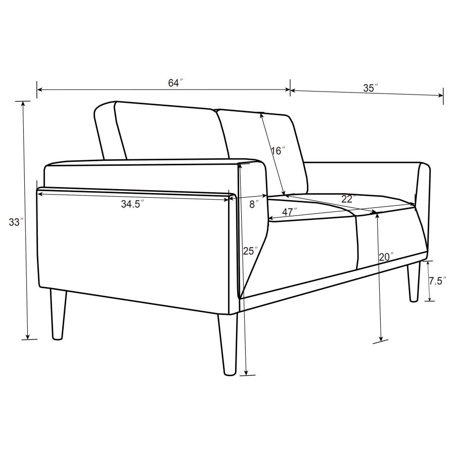 Rilynn Upholstered Track Arm Loveseat Grey view 10