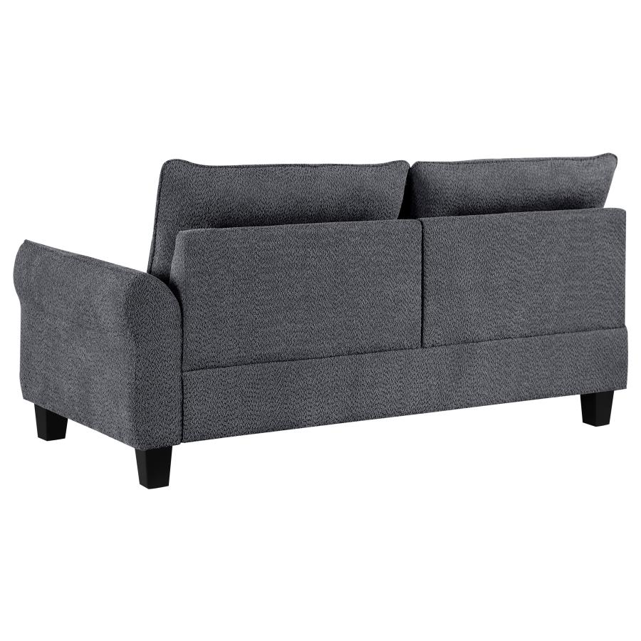 Caspian Upholstered Curved Arm Chaise Sectional Sofa Grey view 10