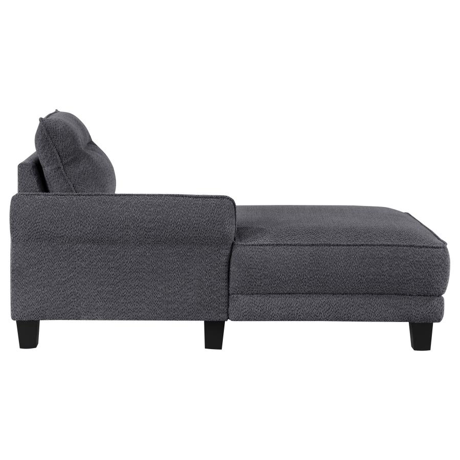 Caspian Upholstered Curved Arm Chaise Sectional Sofa Grey view 12