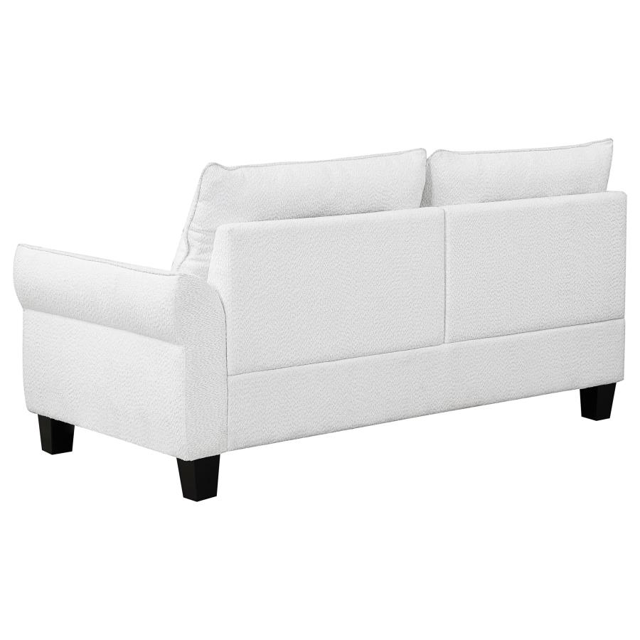 Caspian Upholstered Curved Arm Chaise Sectional Sofa White view 10