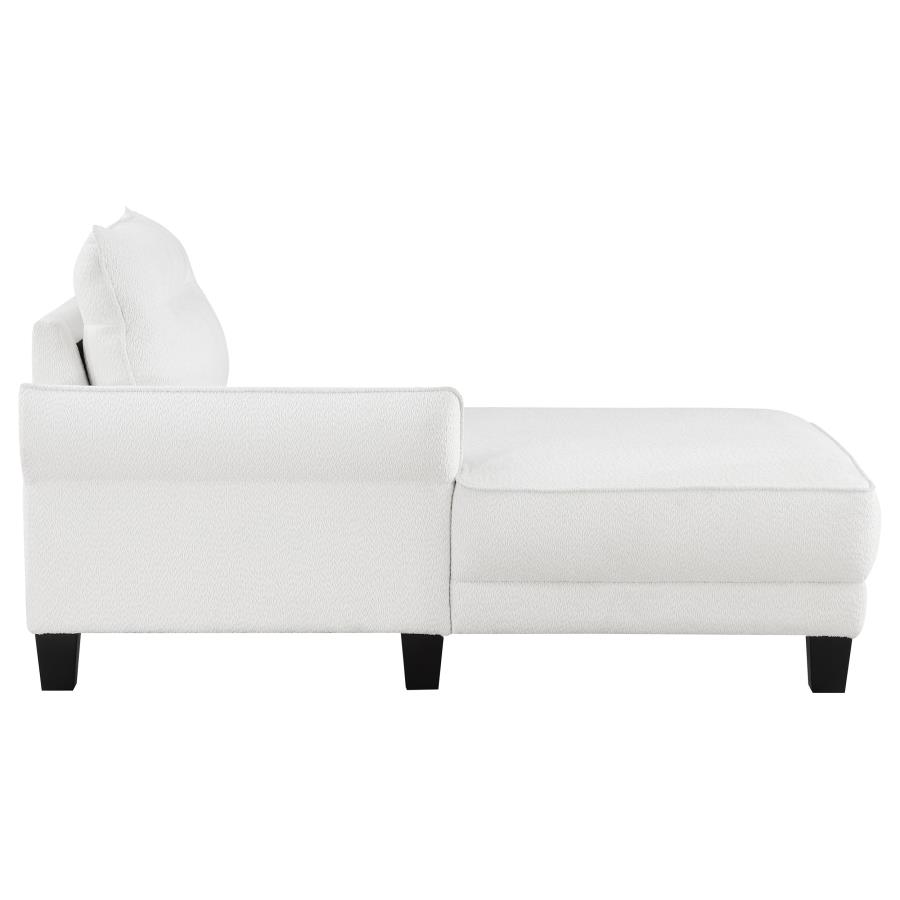Caspian Upholstered Curved Arm Chaise Sectional Sofa White view 12