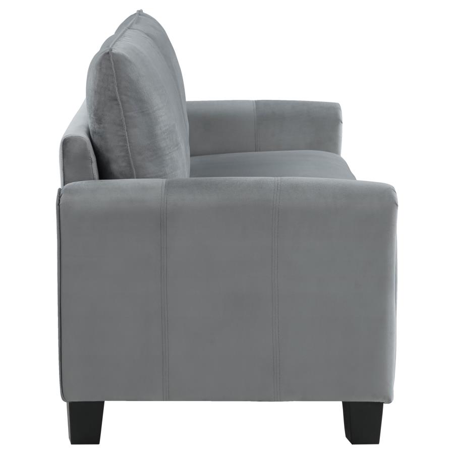 Davis Upholstered Rolled Arm Sofa Grey view 8