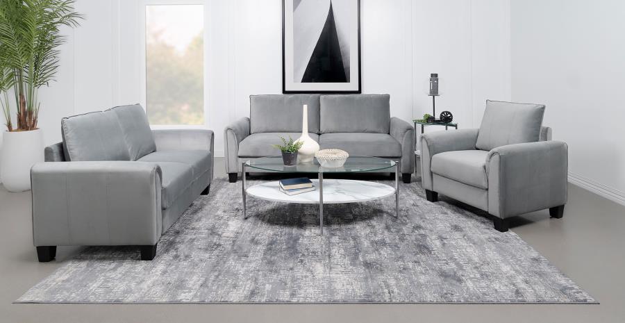 Davis Upholstered Rolled Arm Sofa Grey view 11