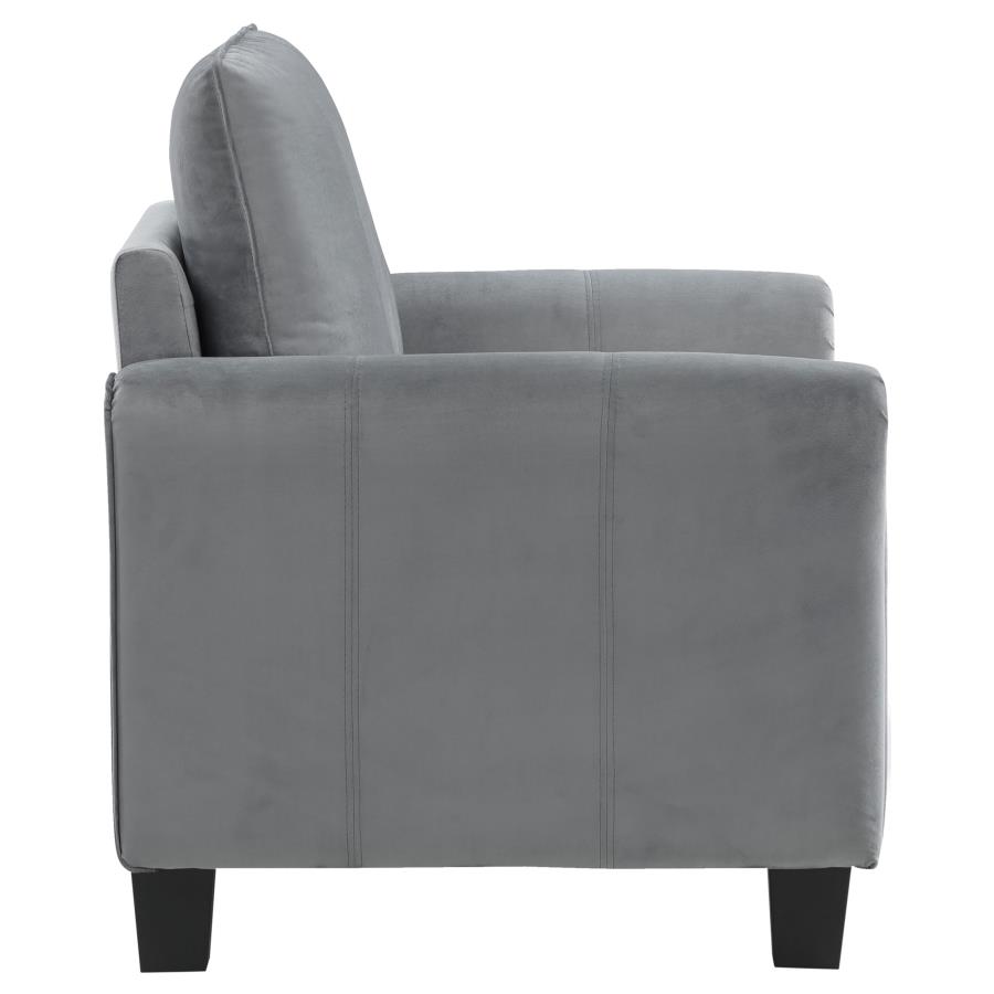 Davis Upholstered Rolled Arm Accent Chair Grey view 8