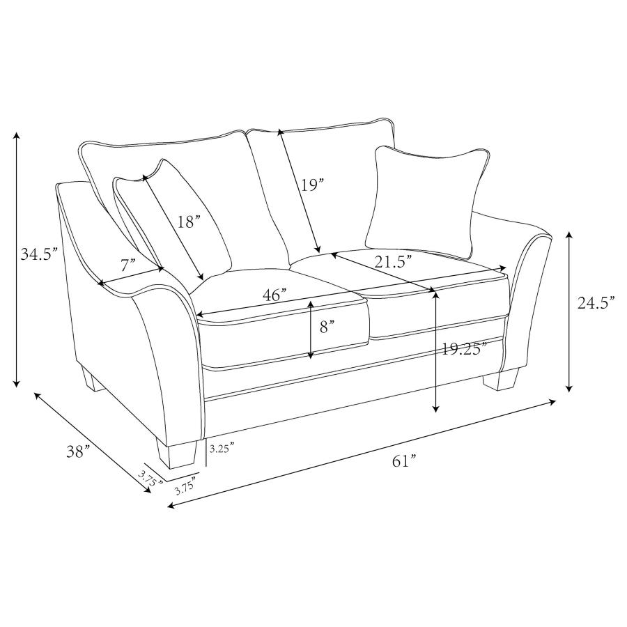 Tomkins Boucle Upholstered Loveseat Light Grey view 12