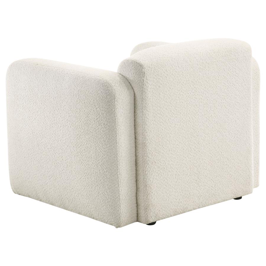 Dorset 3-piece Upholstered Round Track Arm Sofa Set White view 13