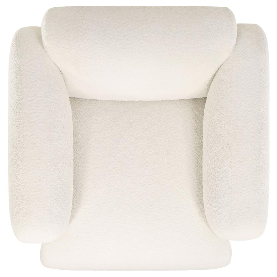 Dorset 3-piece Upholstered Round Track Arm Sofa Set White view 14