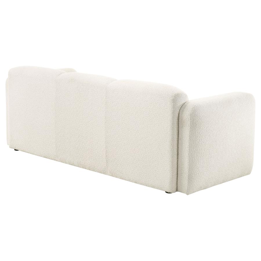 Dorset Fabric Upholstered Round Track Arm Sofa White view 8