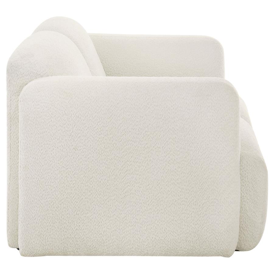 Dorset Fabric Upholstered Round Track Arm Loveseat White view 9
