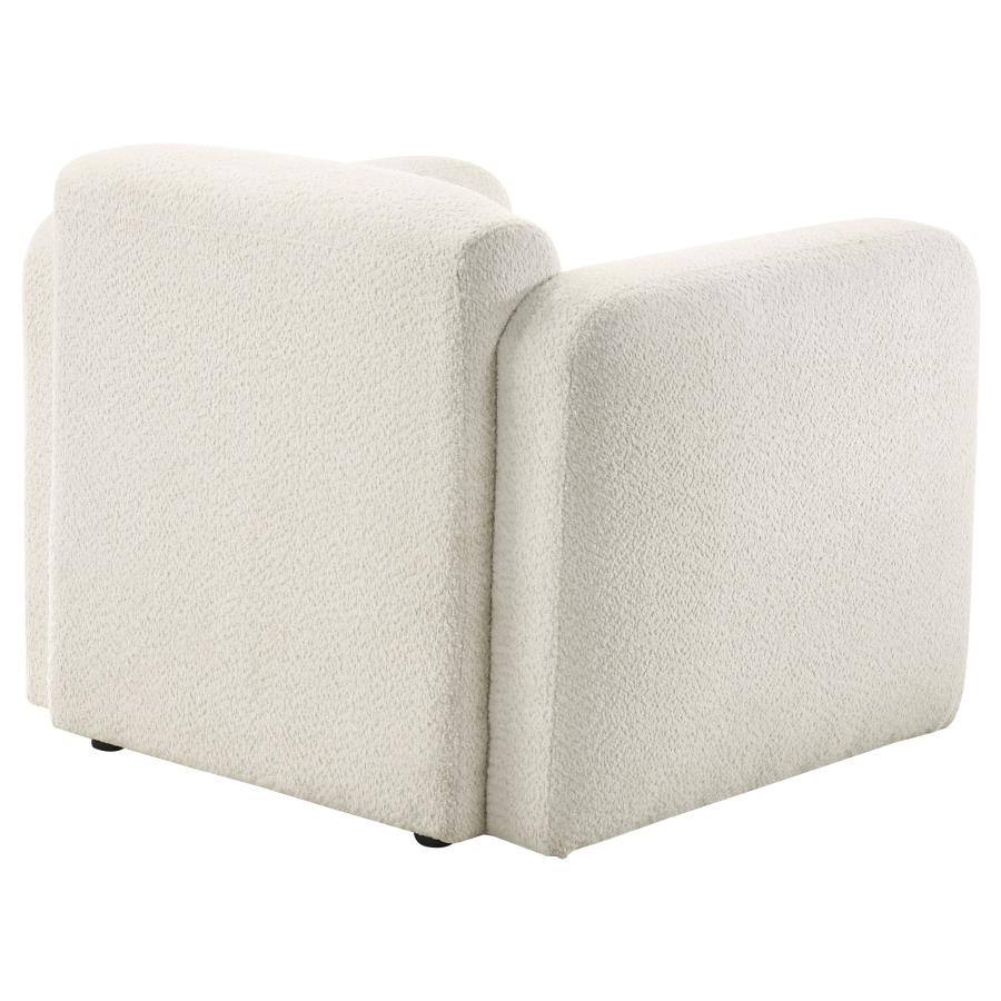 Dorset Fabric Upholstered Round Track Arm Accent Chair White view 8