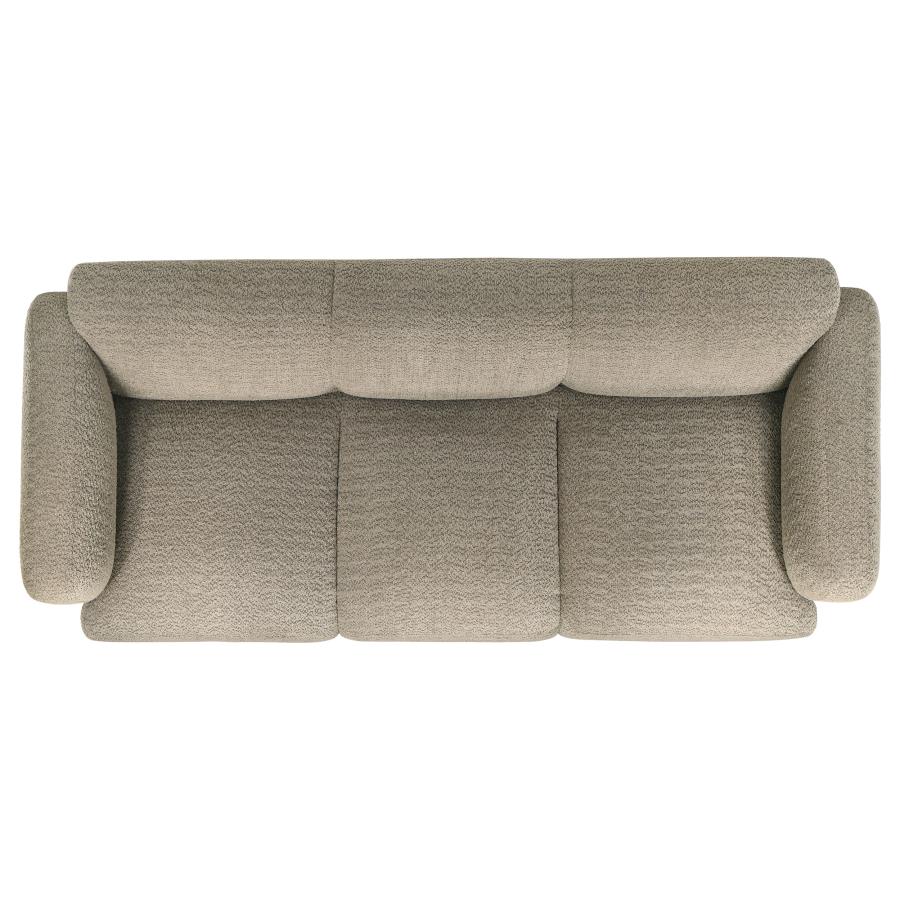 Dorset Fabric Upholstered Round Track Arm Sofa Brown view 10