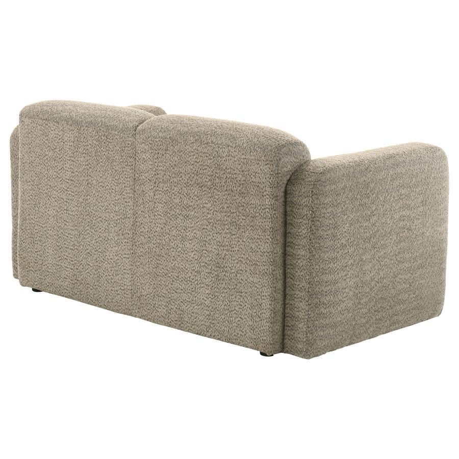 Dorset Fabric Upholstered Round Track Arm Loveseat Brown view 8