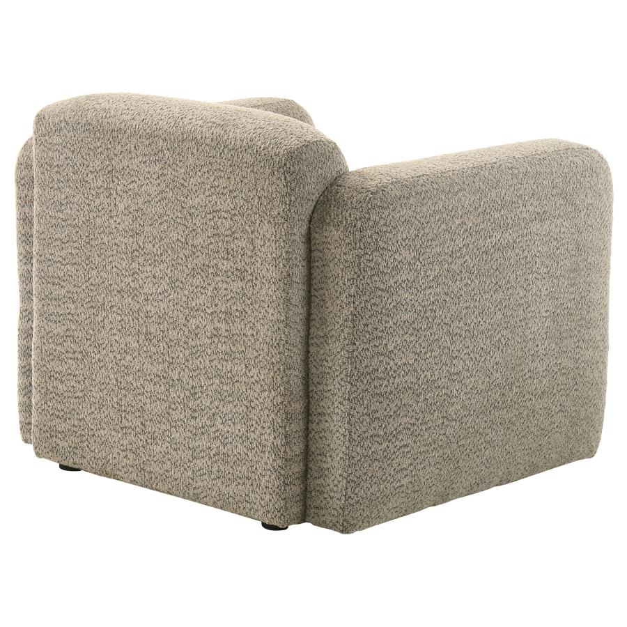 Dorset Fabric Upholstered Round Track Arm Accent Chair Brown view 8