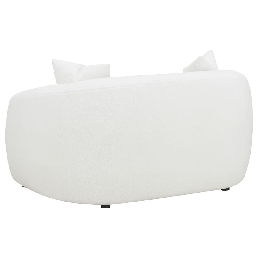 Isabella 2-piece Faux Sheepskin Upholstered Sofa Set Natural view 9