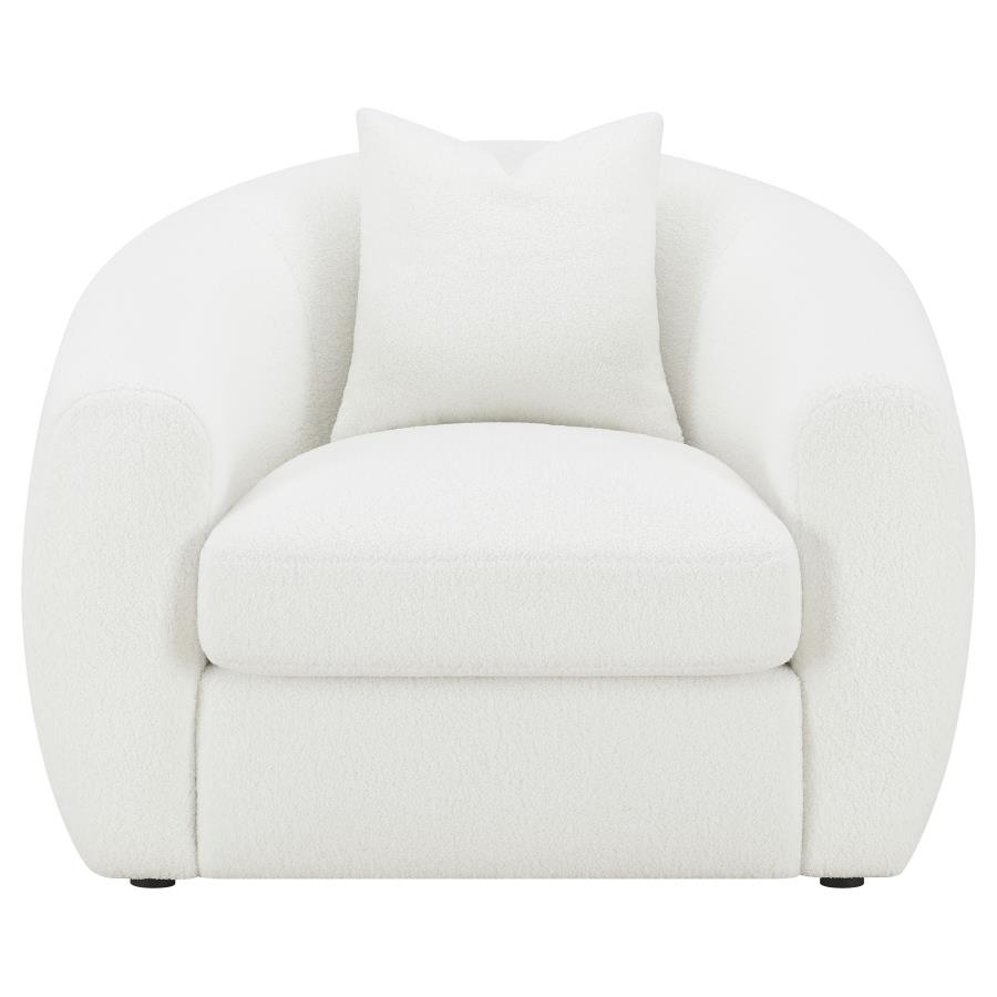 Isabella 3-piece Faux Sheepskin Upholstered Sofa Set Natural view 10