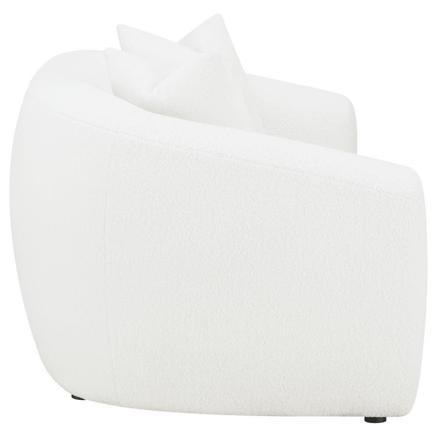 Isabella Faux Sheepskin Upholstered Loveseat Natural view 8
