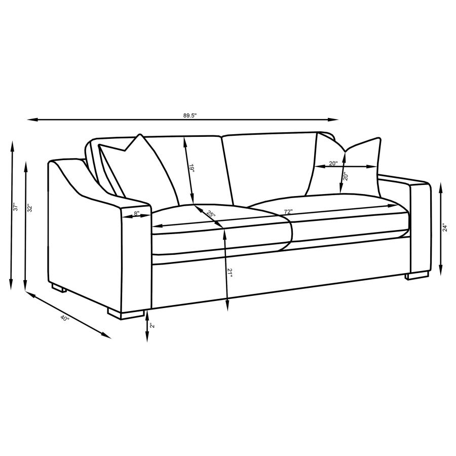 Ashlyn 2-piece Upholstered Sloped Arm Sofa Set White view 12