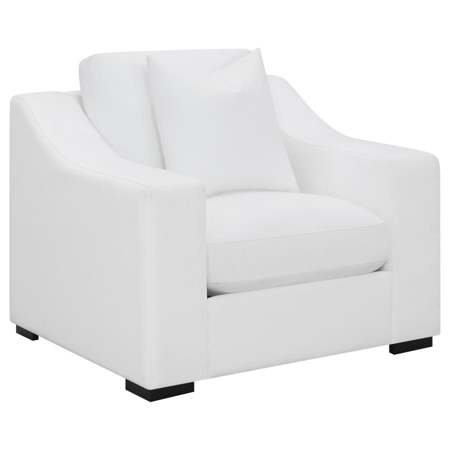 Ashlyn 3-piece Upholstered Sloped Arm Sofa Set White view 9