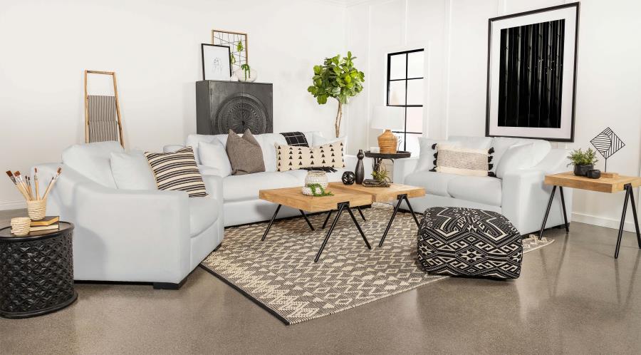 Ashlyn Upholstered Sloped Arm Loveseat White view 11