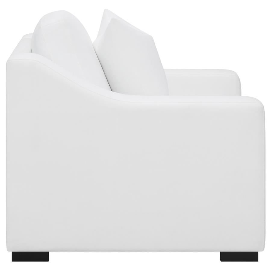 Ashlyn Upholstered Sloped Arm Accent Chair White view 8