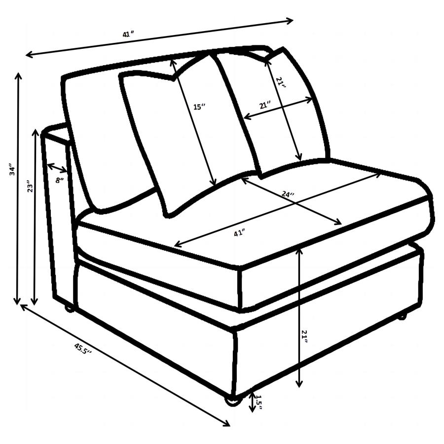 Blaine Upholstered Armless Chair Sand view 10
