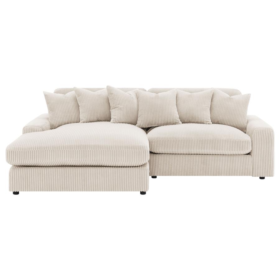 Blaine Upholstered Reversible Chaise Sectional Sofa Sand view 9