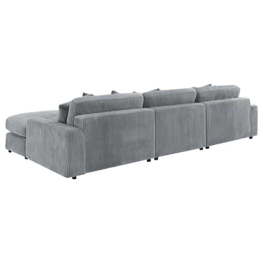 Blaine Upholstered Reversible Chaise Sectional Sofa Fog view 8