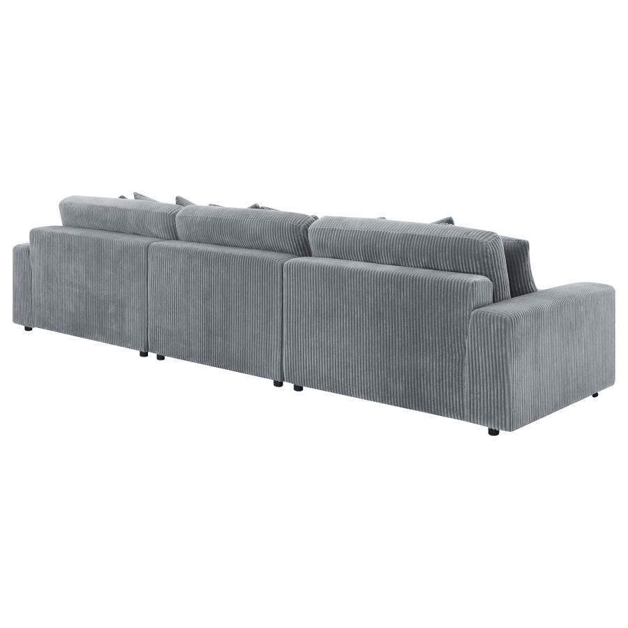 Blaine Upholstered Reversible Chaise Sectional Sofa Fog view 9