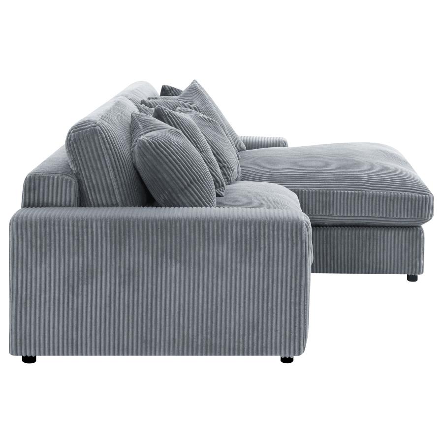 Blaine Upholstered Reversible Chaise Sectional Sofa Fog view 8