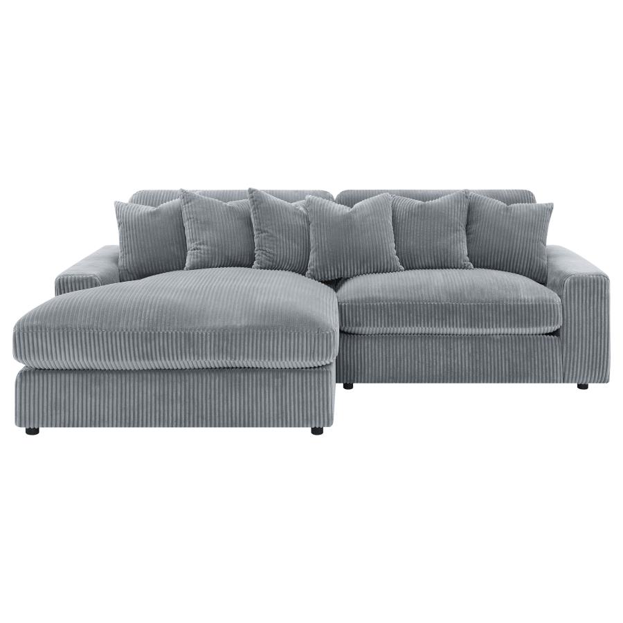 Blaine Upholstered Reversible Chaise Sectional Sofa Fog view 9