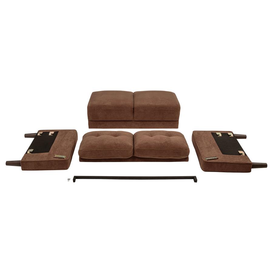 Bowen II 2-piece Fabric Upholstered Track Arm Sofa Set Rust view 11