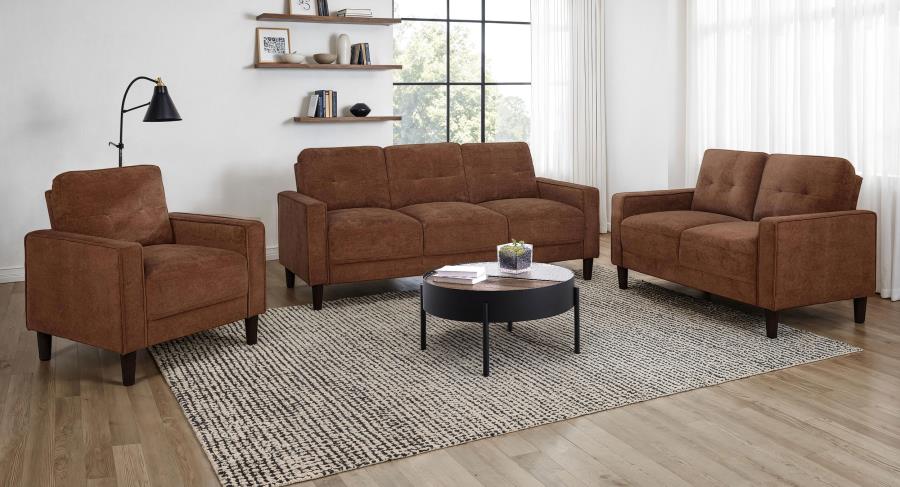 Bowen II Fabric Upholstered Track Arm Loveseat Rust view 12