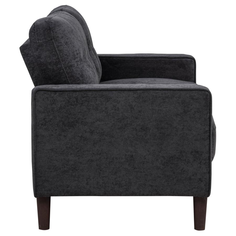 Bowen II Fabric Upholstered Track Arm Loveseat Steel Grey view 8
