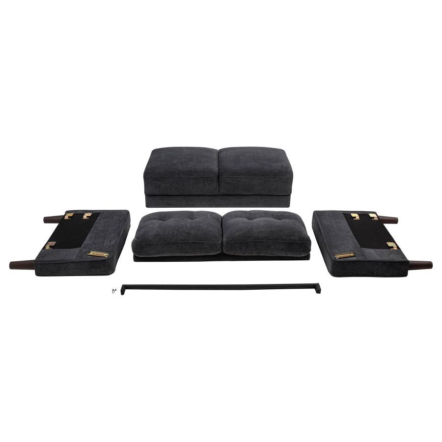 Bowen II Fabric Upholstered Track Arm Loveseat Steel Grey view 9