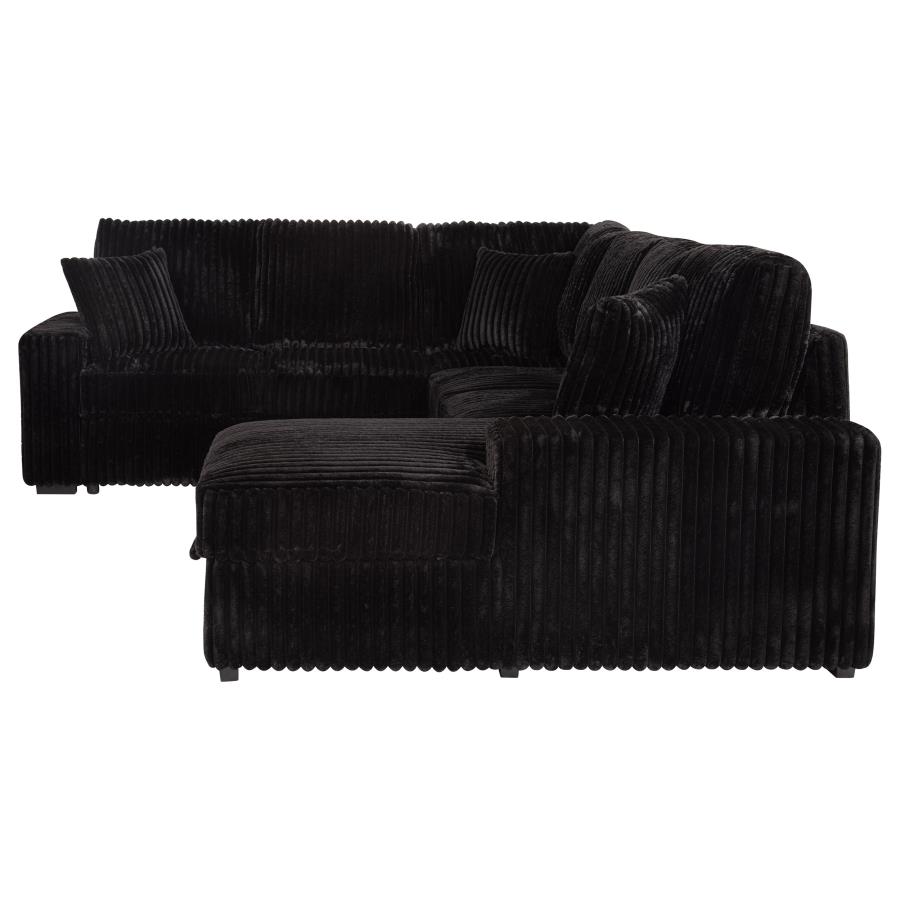 Devonshire Sleeper Sectional Sofa Storage Chaise Black view 9