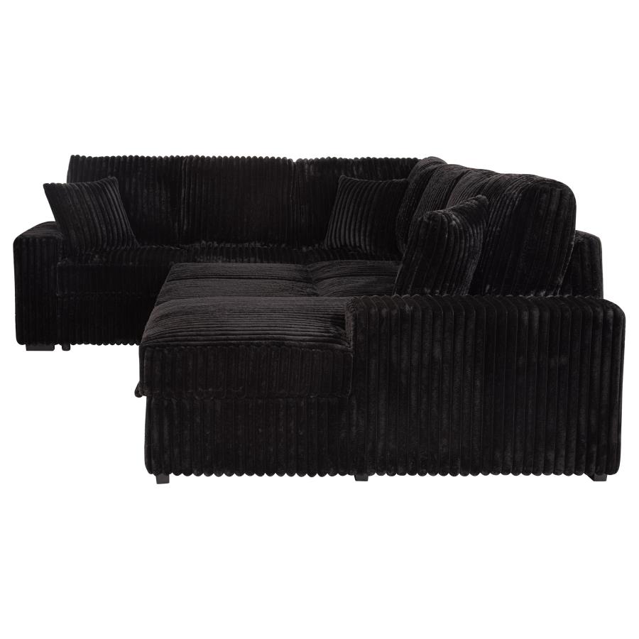 Devonshire Sleeper Sectional Sofa Storage Chaise Black view 10