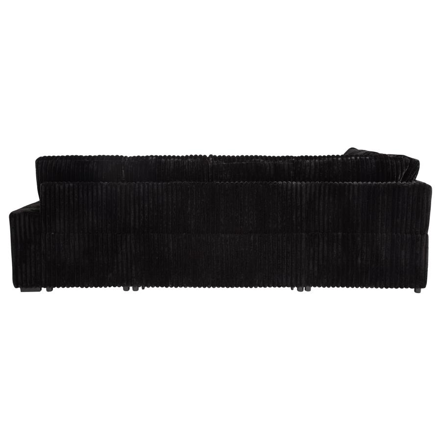 Devonshire Sleeper Sectional Sofa Storage Chaise Black view 11