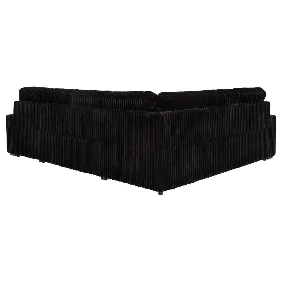 Devonshire Sleeper Sectional Sofa Storage Chaise Black view 12