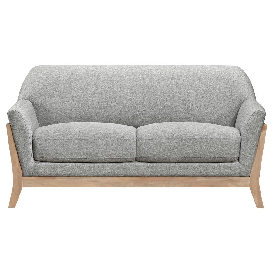 Vaughn 2-piece Fabric Upholstered Flared Arm Sofa Set Grey view 8