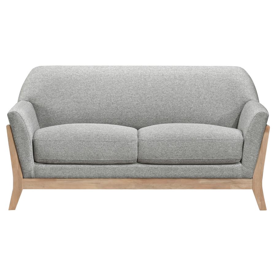 Vaughn 3-piece Fabric Upholstered Flared Arm Sofa Set Grey view 8